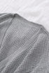 Wrap V Neck Waffle Sweater